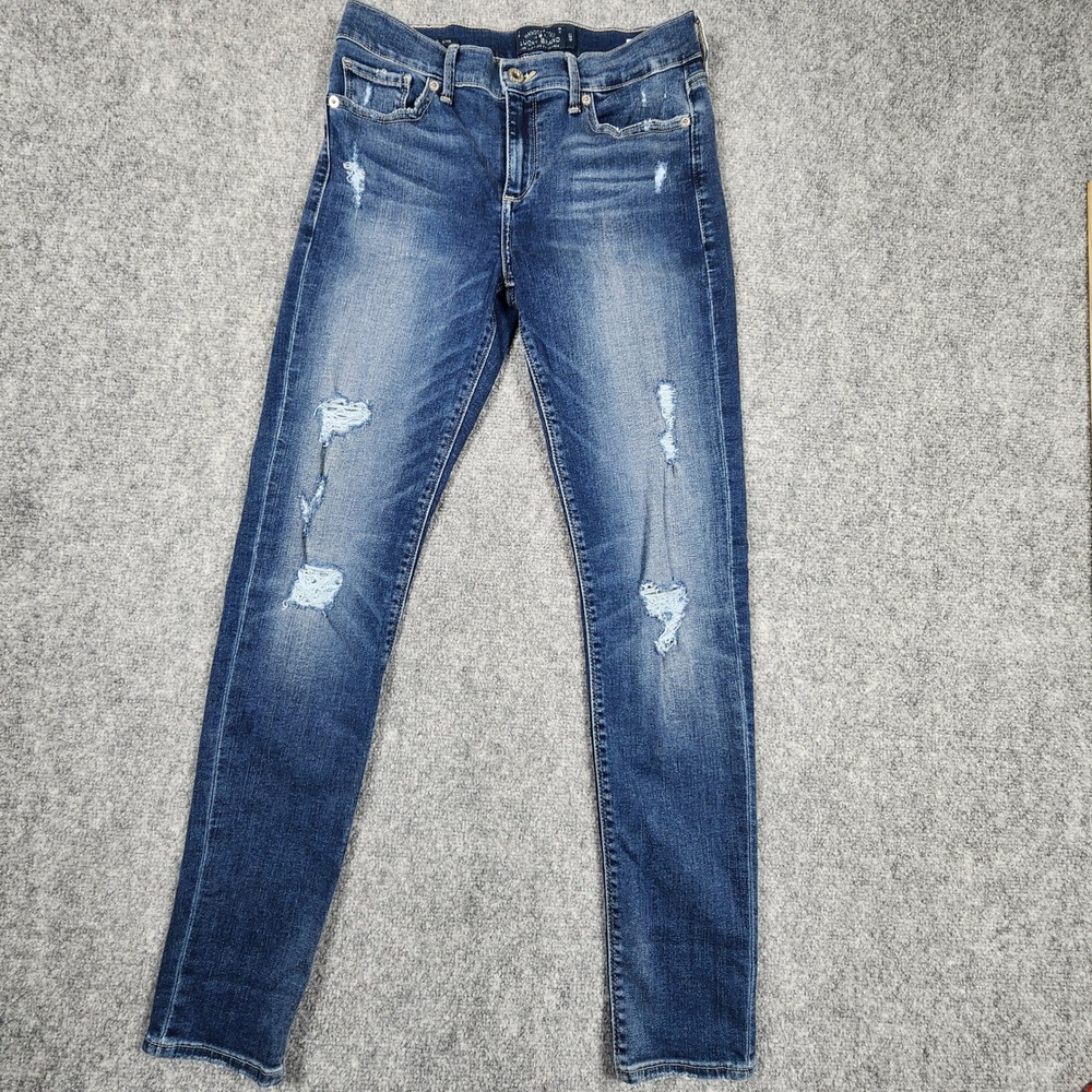 Lucky Brand Brooke Legging Jean Size 4/27 Distressed Ripped‎ Medium Wash Denim